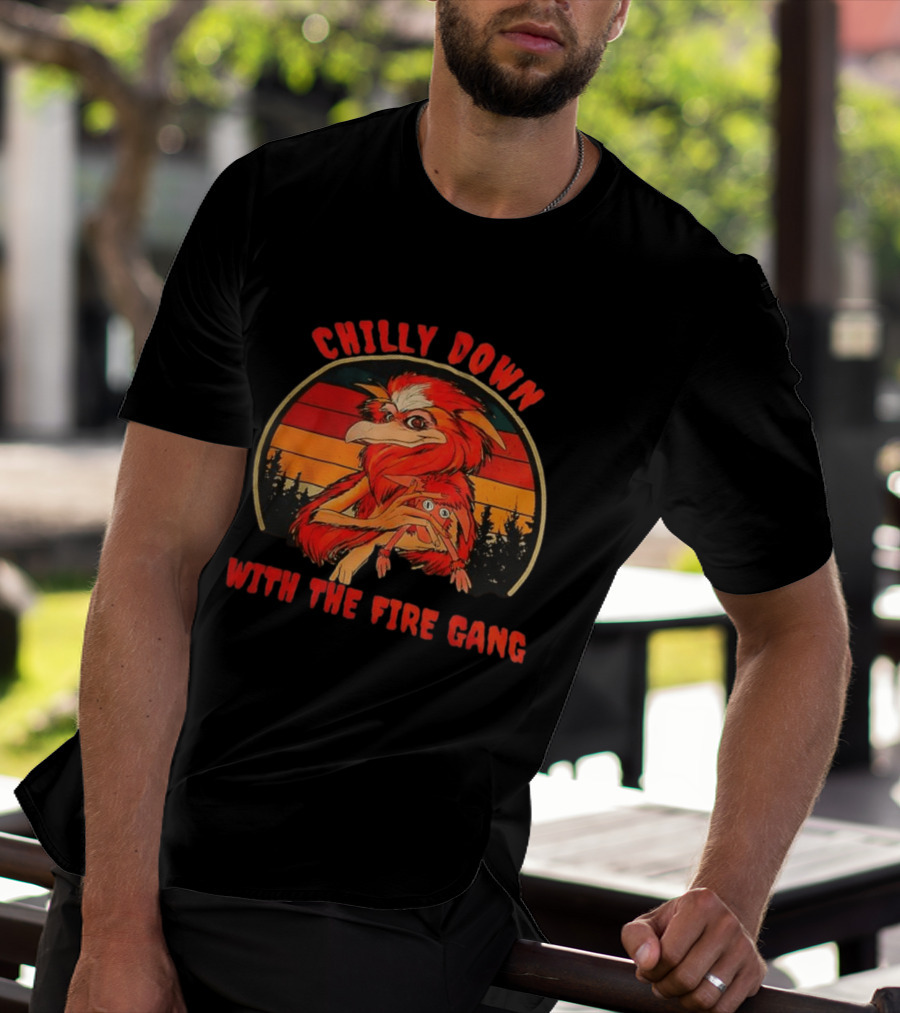 Chilly Down With The Fire Gang Retro Vintage Forest Creature T-Shirt