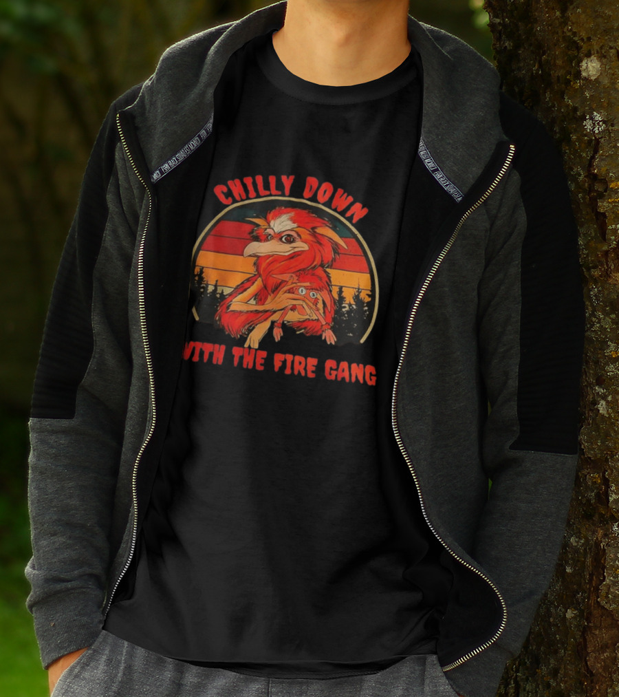 Chilly Down With The Fire Gang Retro Vintage Forest Creature T-Shirt