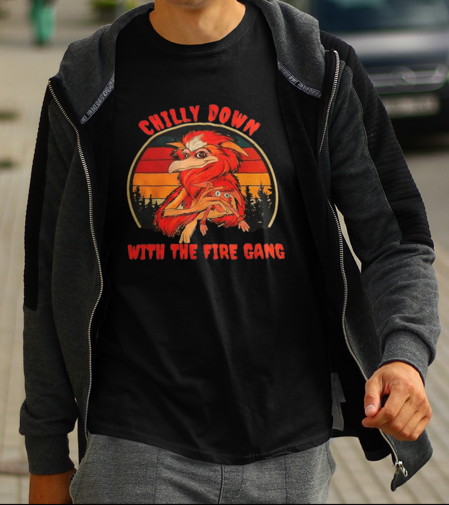 Chilly Down With The Fire Gang Retro Vintage Forest Creature T-Shirt
