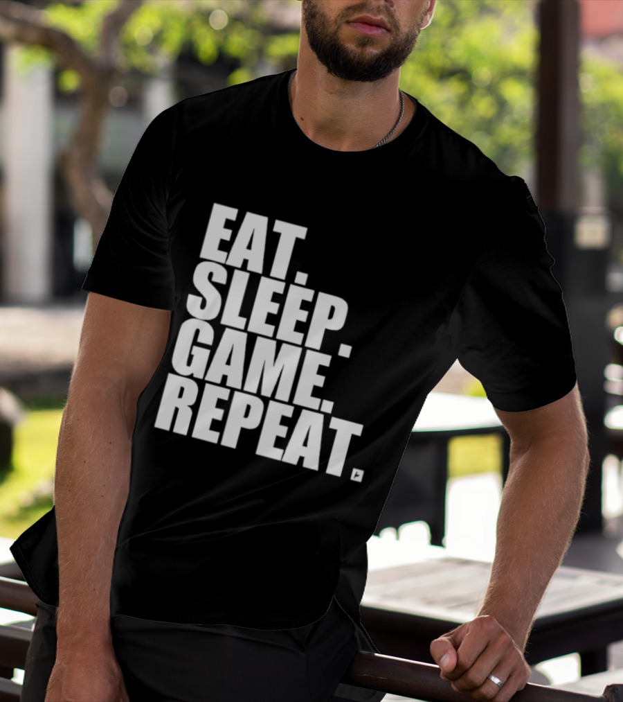 Eat Sleep Game Repeat Gamer Lifestyle Phrase T-Shirt