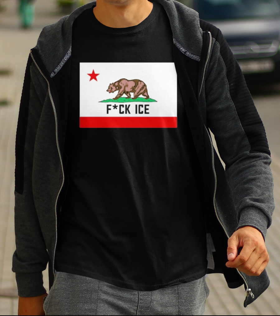 F*ck Ice Bear Flag California T-Shirt