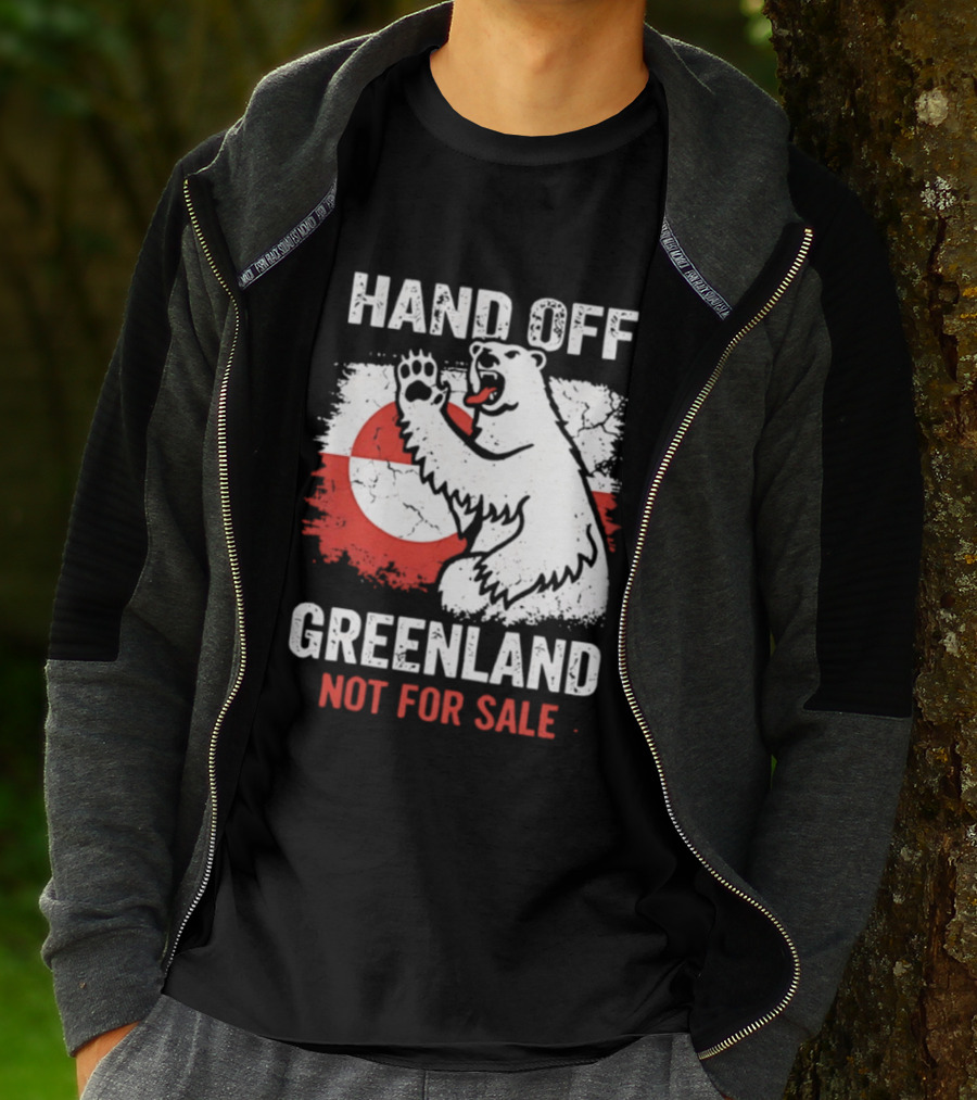 Hand Off Greenland Not For Sale Polar Bear Flag T-Shirt
