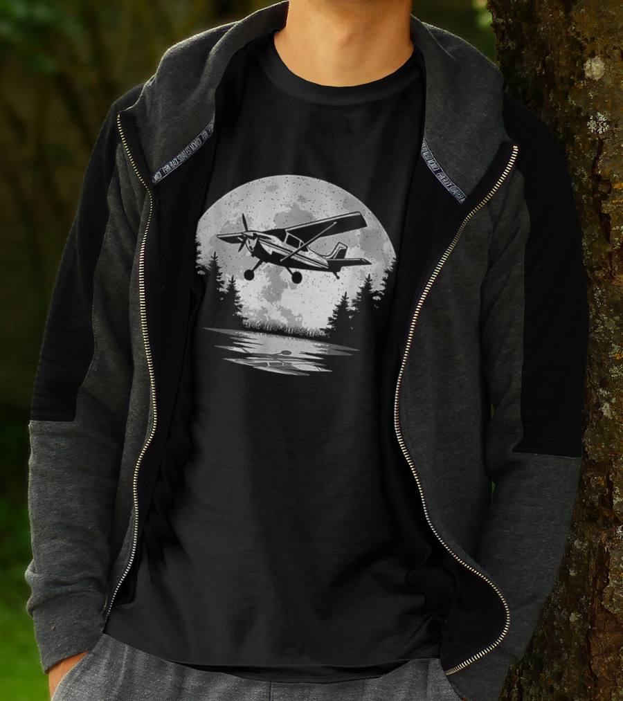 Pilot Airplane Aviator Aviation Vintage Seaplane Reflections T-Shirt