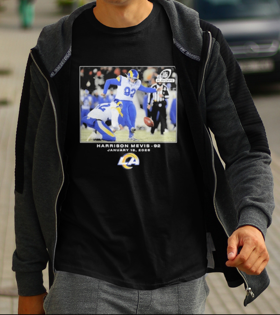 Harrison Mevis Los Angeles Rams NFL Playoffs Kick 92 T-Shirt