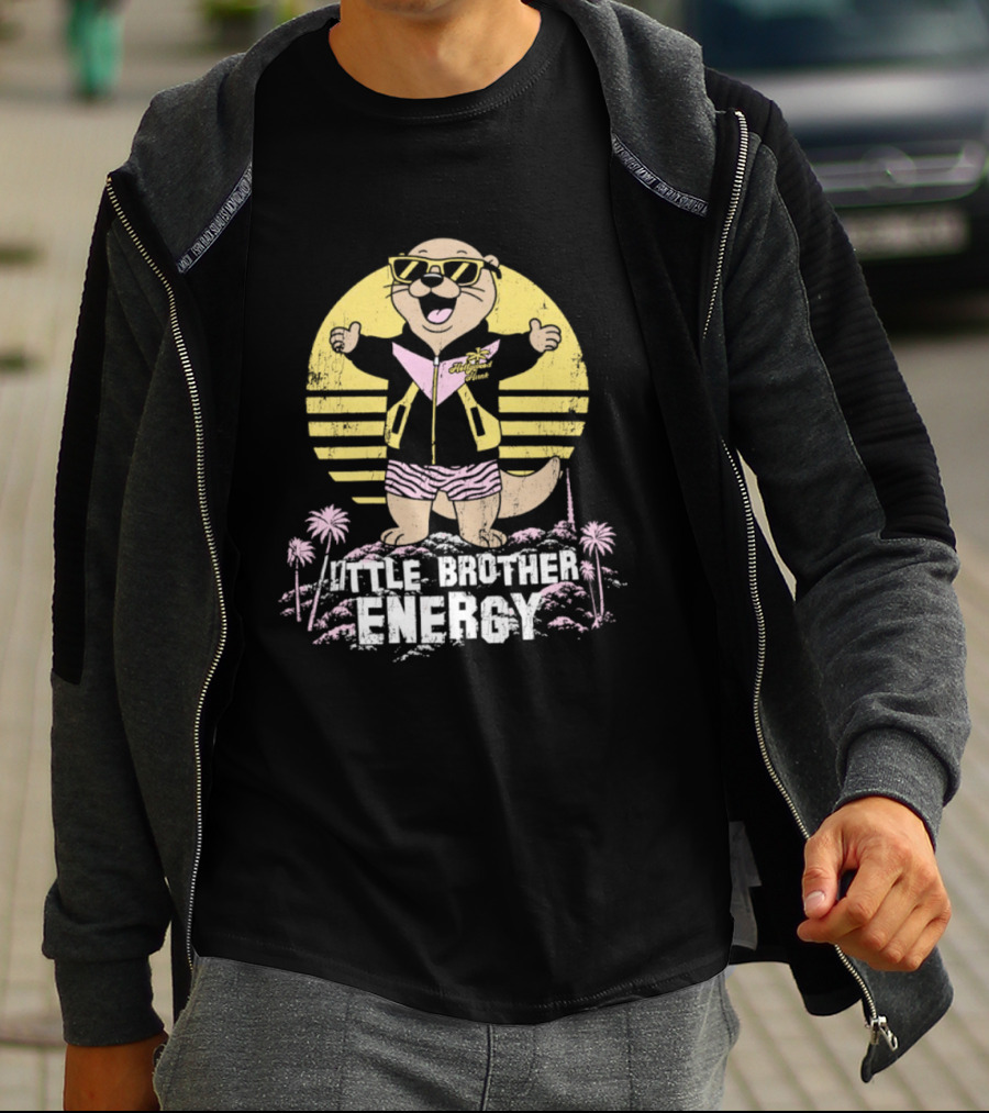 Ryan Nemeth Little Brother Energy Sunglasses Otter Retro Vibes Palm Trees T-Shirt