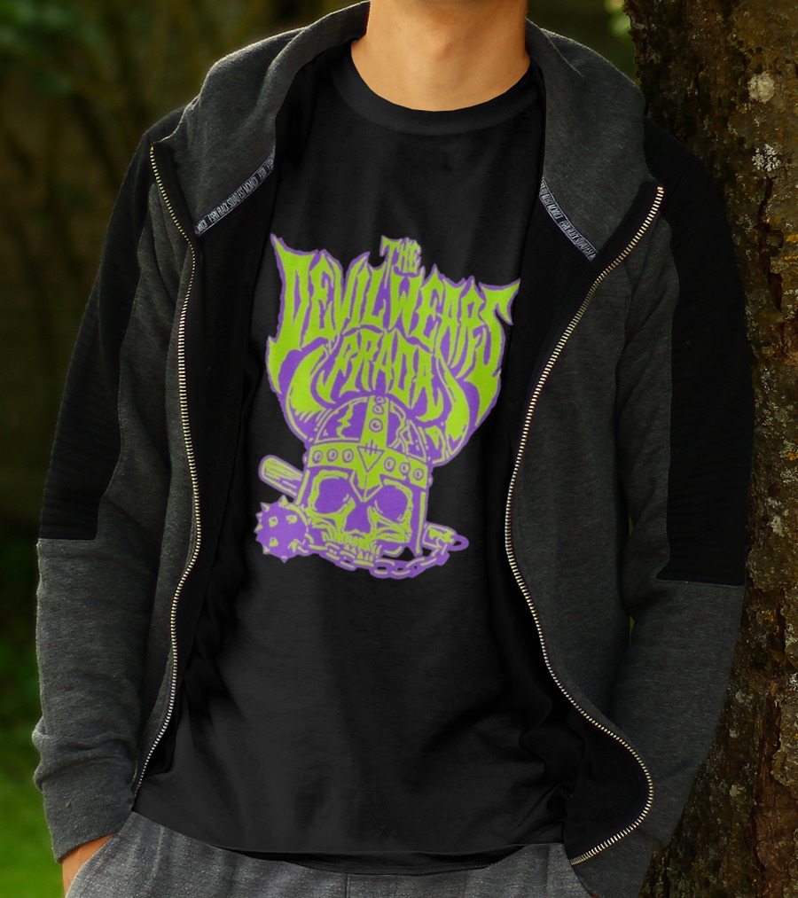 The Devil Wears Prada Viking Skull With Mace And Chain T-Shirt