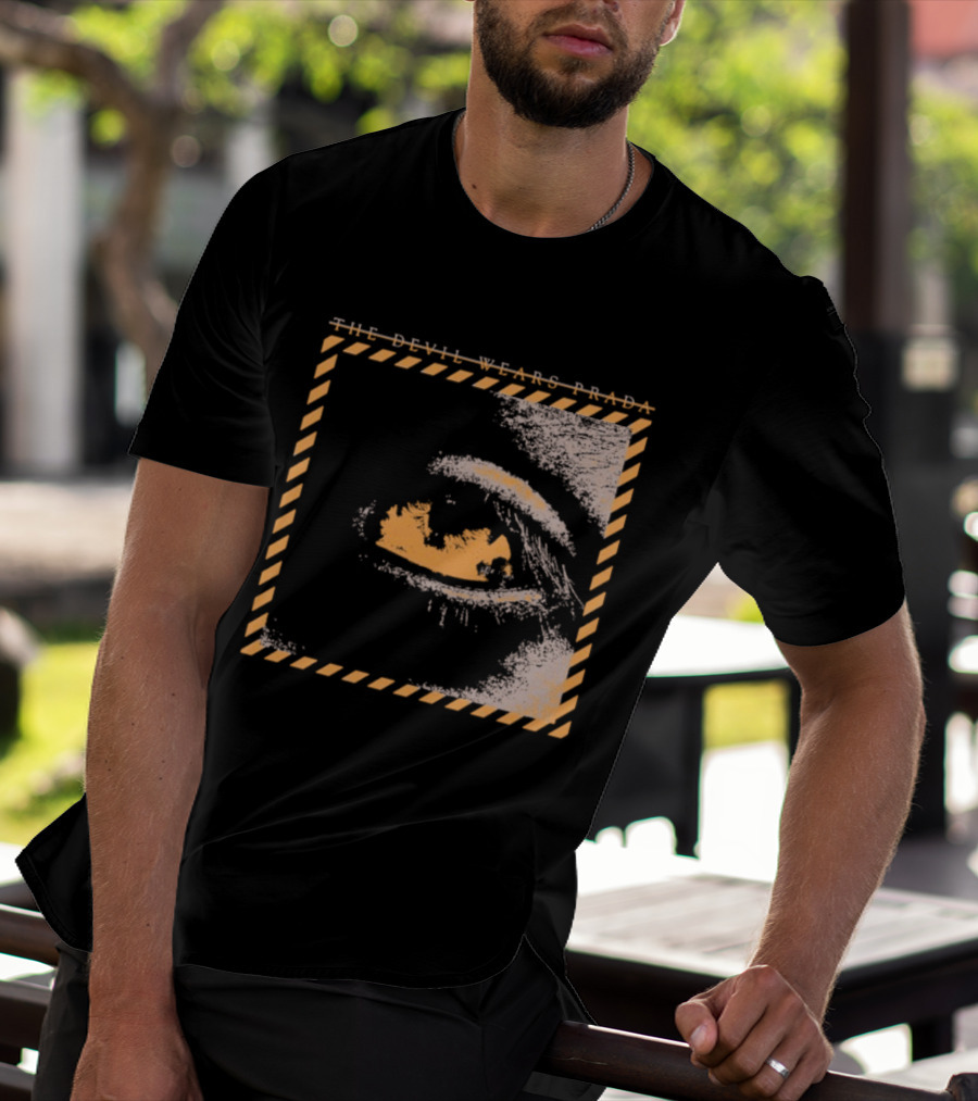 The Devil Wears Prada Outbreak Eye Caution Stripes T-Shirt