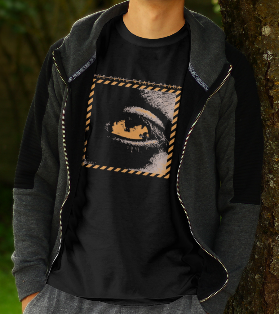 The Devil Wears Prada Outbreak Eye Caution Stripes T-Shirt