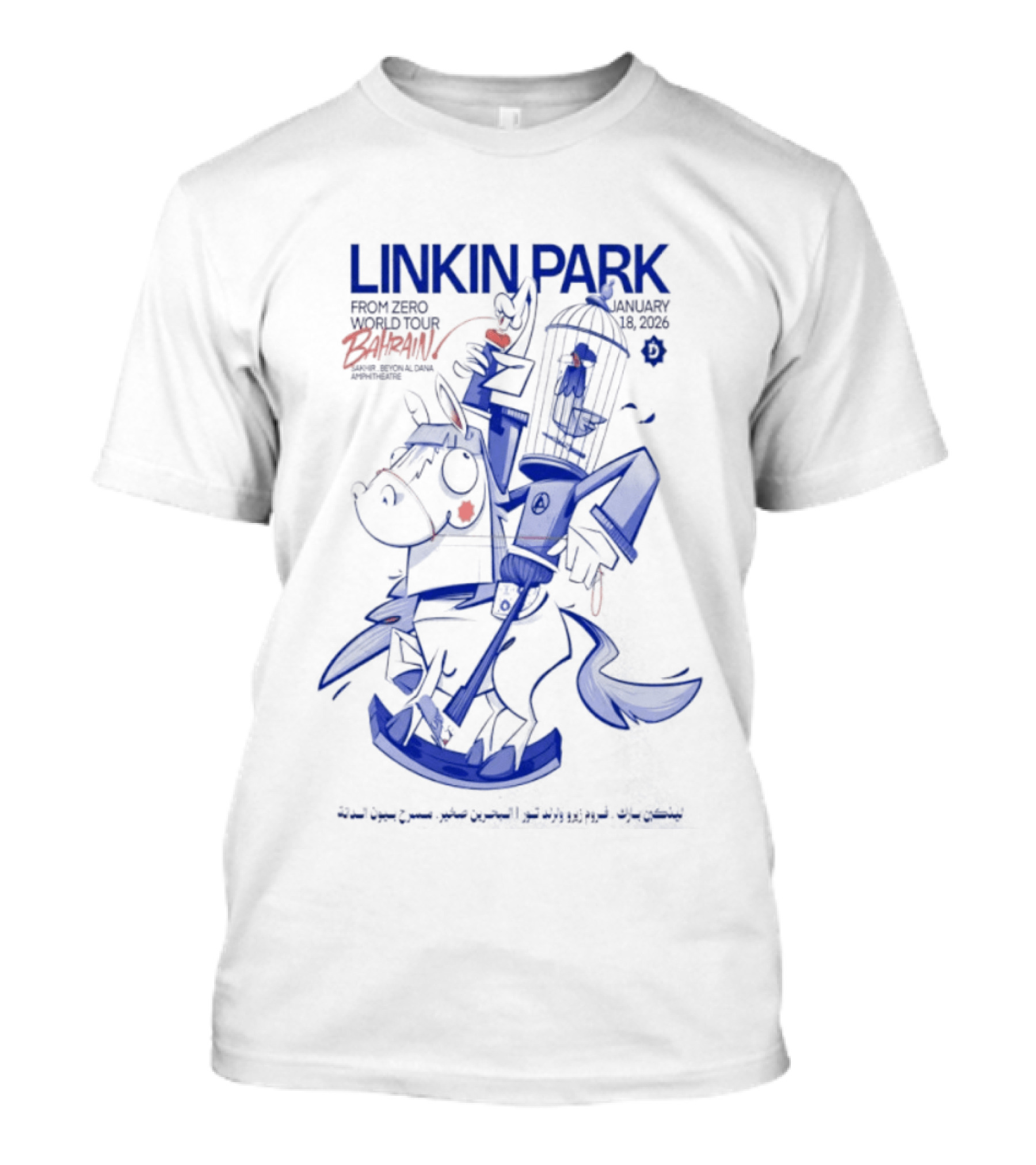 Linkin Park Road To Revolution Bahrain Tour Jan 18 2026 Signed T-Shirt