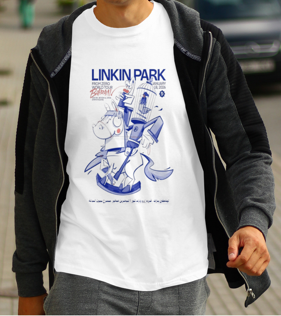 Linkin Park Road To Revolution Bahrain Tour Jan 18 2026 Signed T-Shirt
