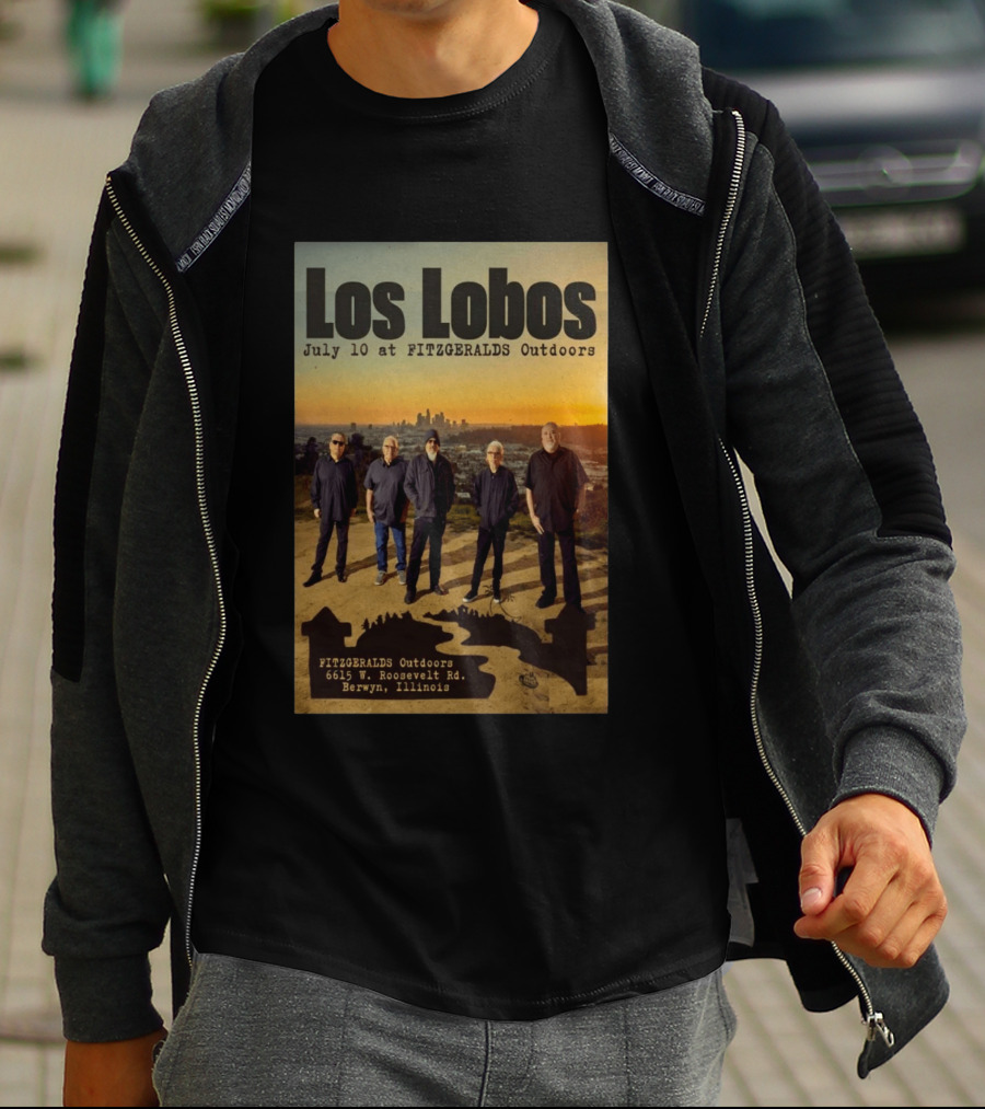 Los Lobos July 10 FitzGerald's Outdoors Berwyn Illinois Event T-Shirt