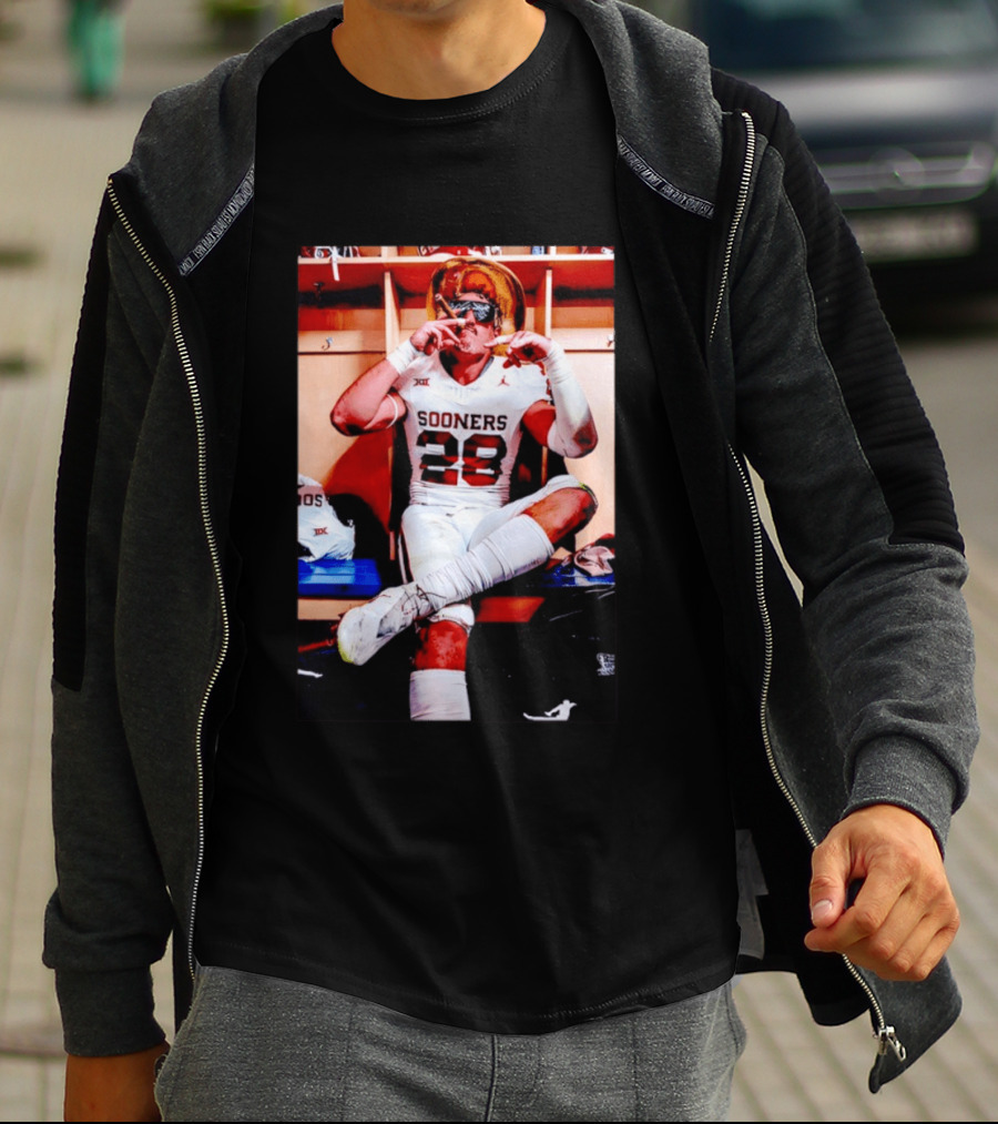 Sooners Football Danny Stutsman Cigar Celebration Locker Room 28 T-Shirt