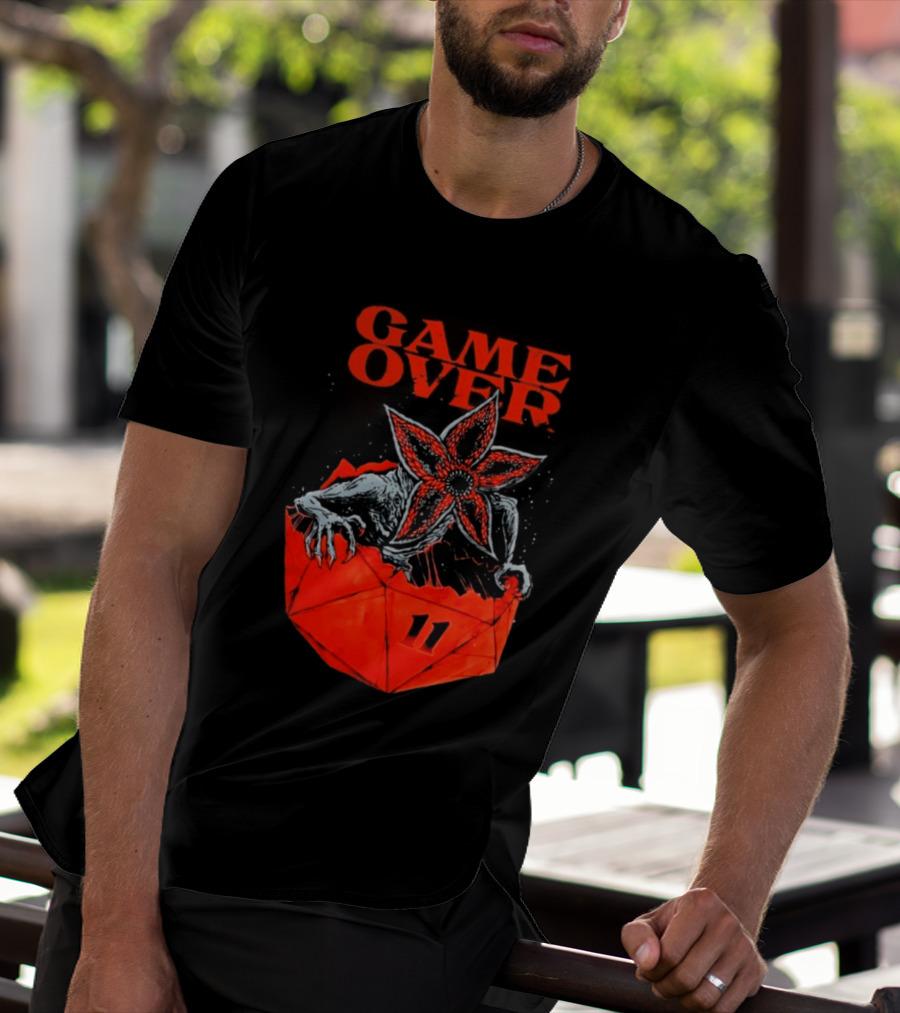 Game Over Stranger Things Demogorgon Eleven Dice T-Shirt