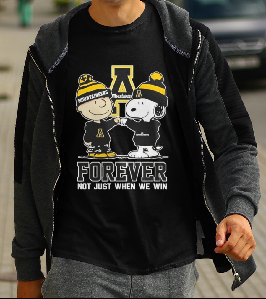 Peanut Snoopy Charlie Brown Appalachian State Mountaineers Forever Not Just When We Win T-Shirt