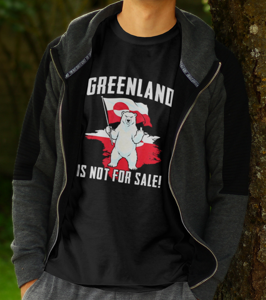 Greenland Is Not For Sale Polar Bear Flag Awareness T-Shirt