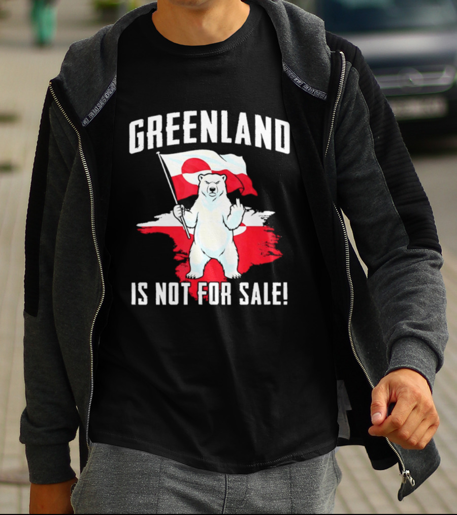 Greenland Is Not For Sale Polar Bear Flag Awareness T-Shirt