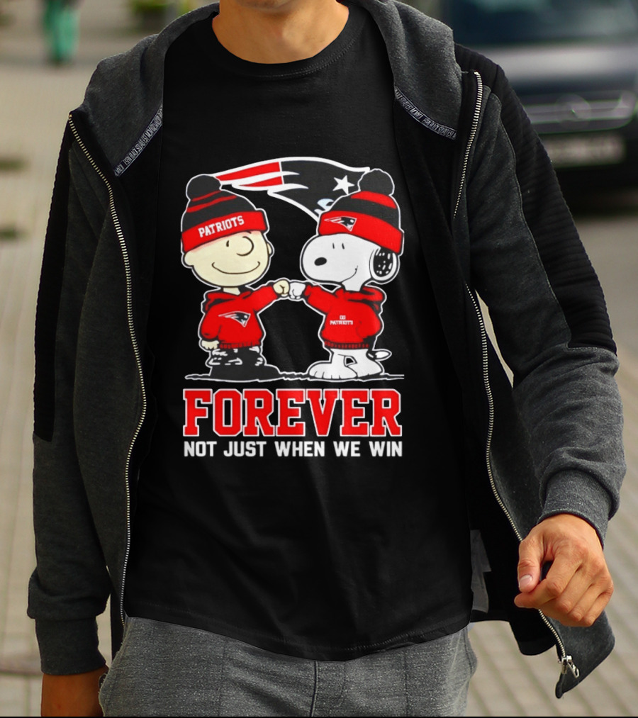 Peanut Snoopy Charlie Brown Patriots Forever Not Just When We Win T-Shirt
