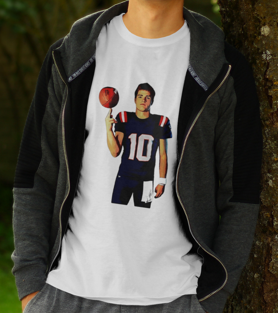Drake Maye M.N.E.G.A. New England Patriots Football 10 T-Shirt