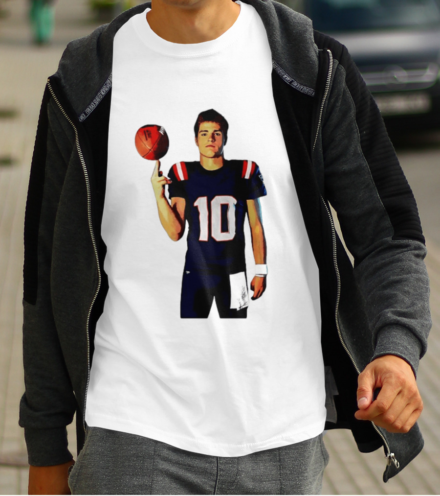 Drake Maye M.N.E.G.A. New England Patriots Football 10 T-Shirt