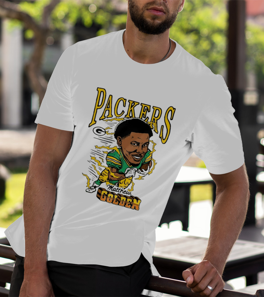 Packers Matthew Golden Caricature Homage T-Shirt