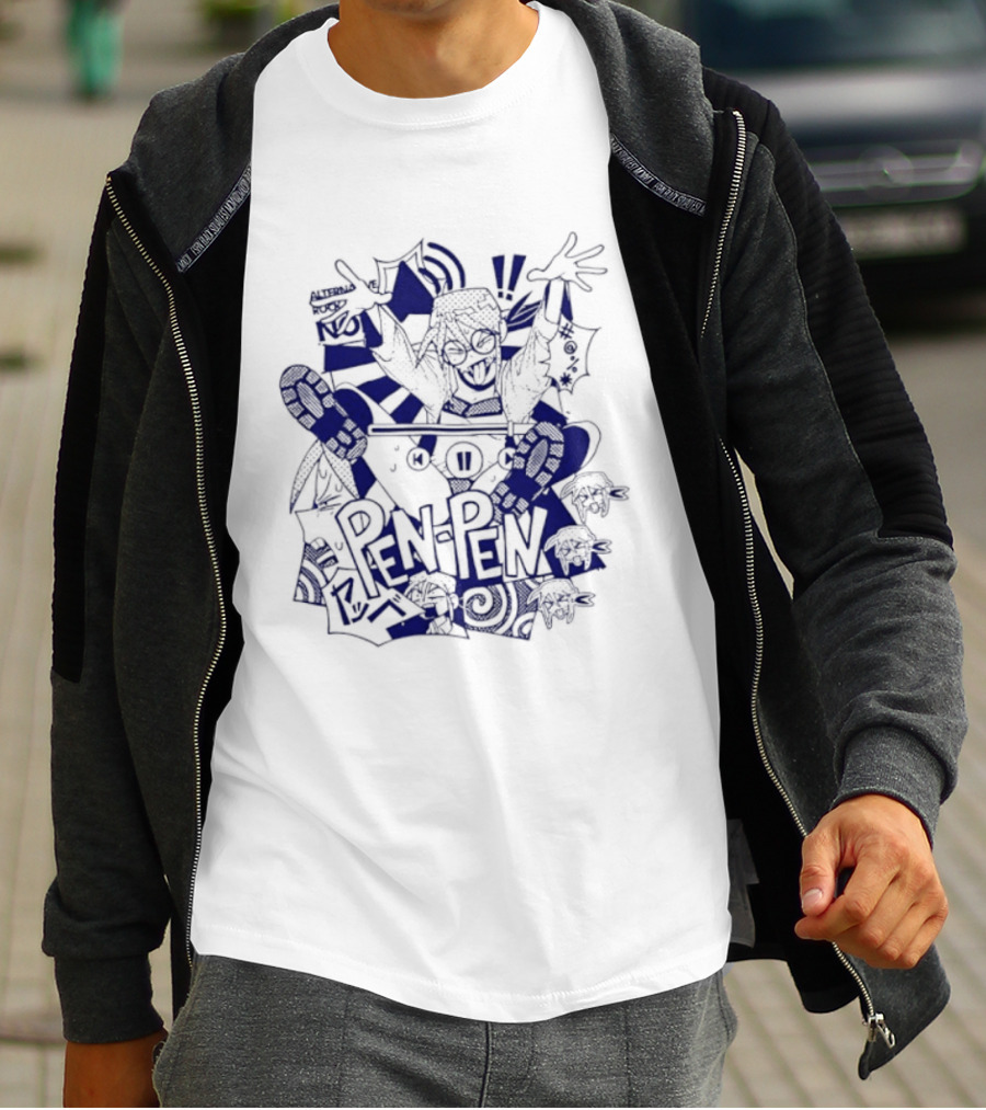 Pen Pen Alterna Ve Abstract Character Blue Vibes T-Shirt