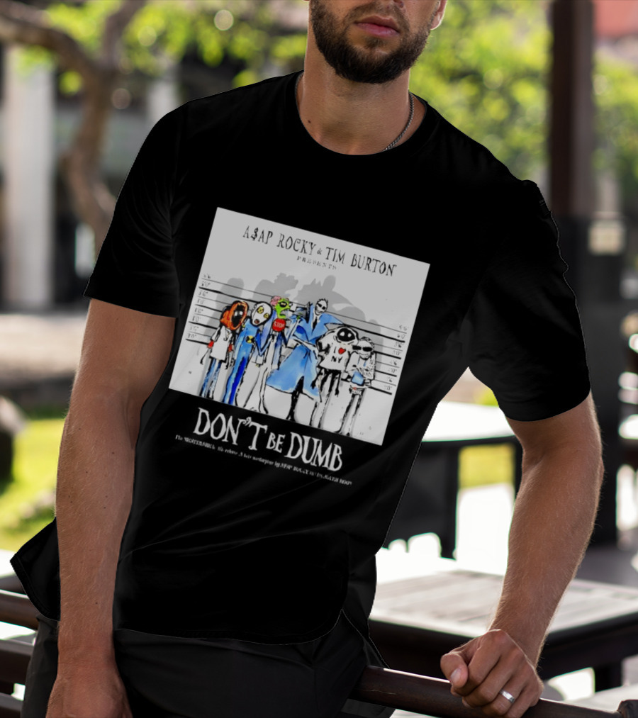 ASAP Rocky Tim Burton Presents Don't Be Dumb Shot Characters T-Shirt
