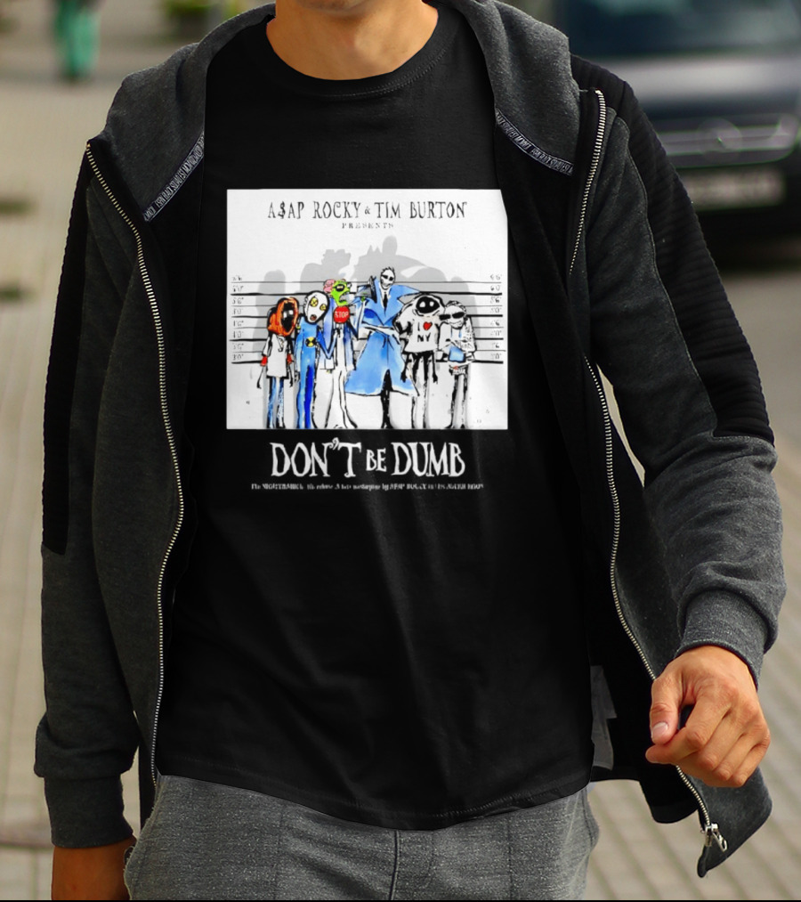 ASAP Rocky Tim Burton Presents Don't Be Dumb Shot Characters T-Shirt