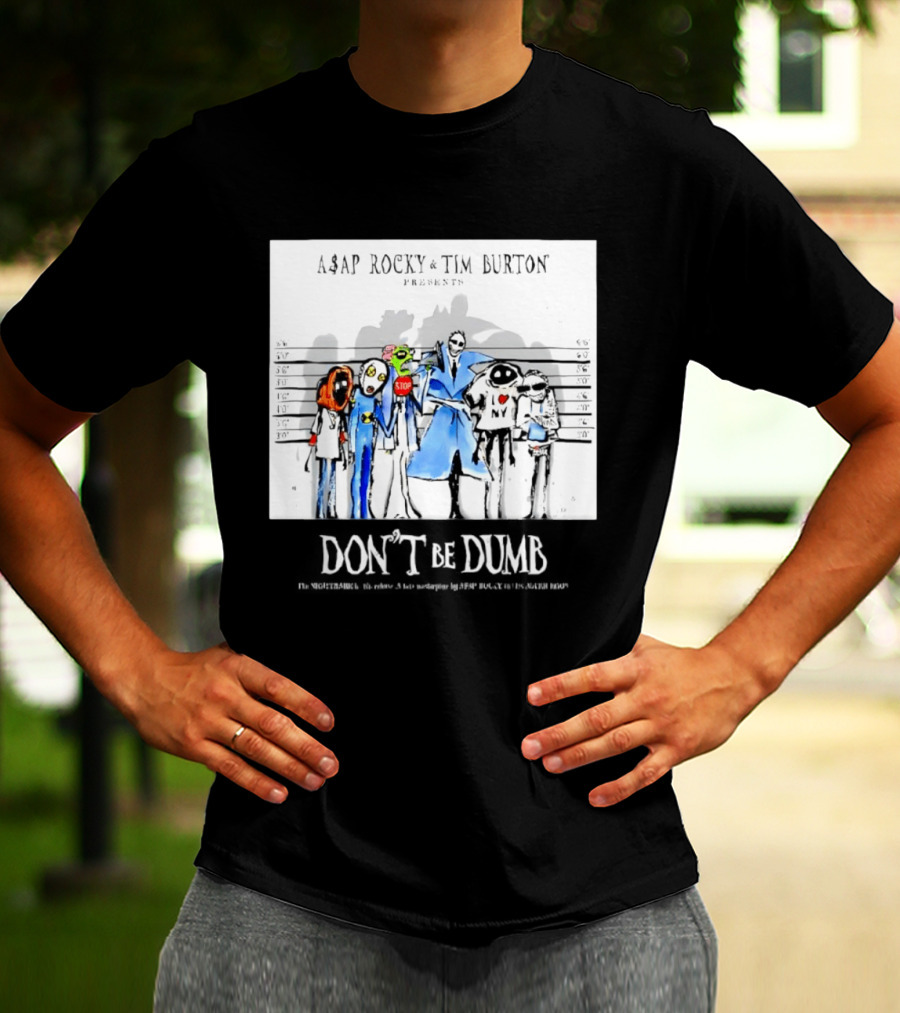 ASAP Rocky Tim Burton Presents Don't Be Dumb Shot Characters T-Shirt