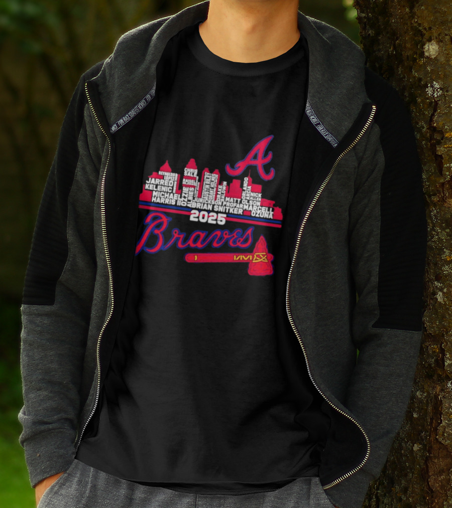 Atlanta Braves Players City Skyline 2025 T-Shirt