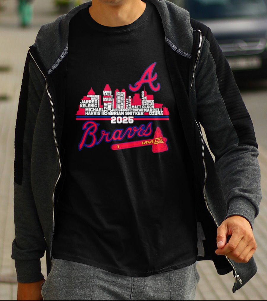 Atlanta Braves Players City Skyline 2025 T-Shirt
