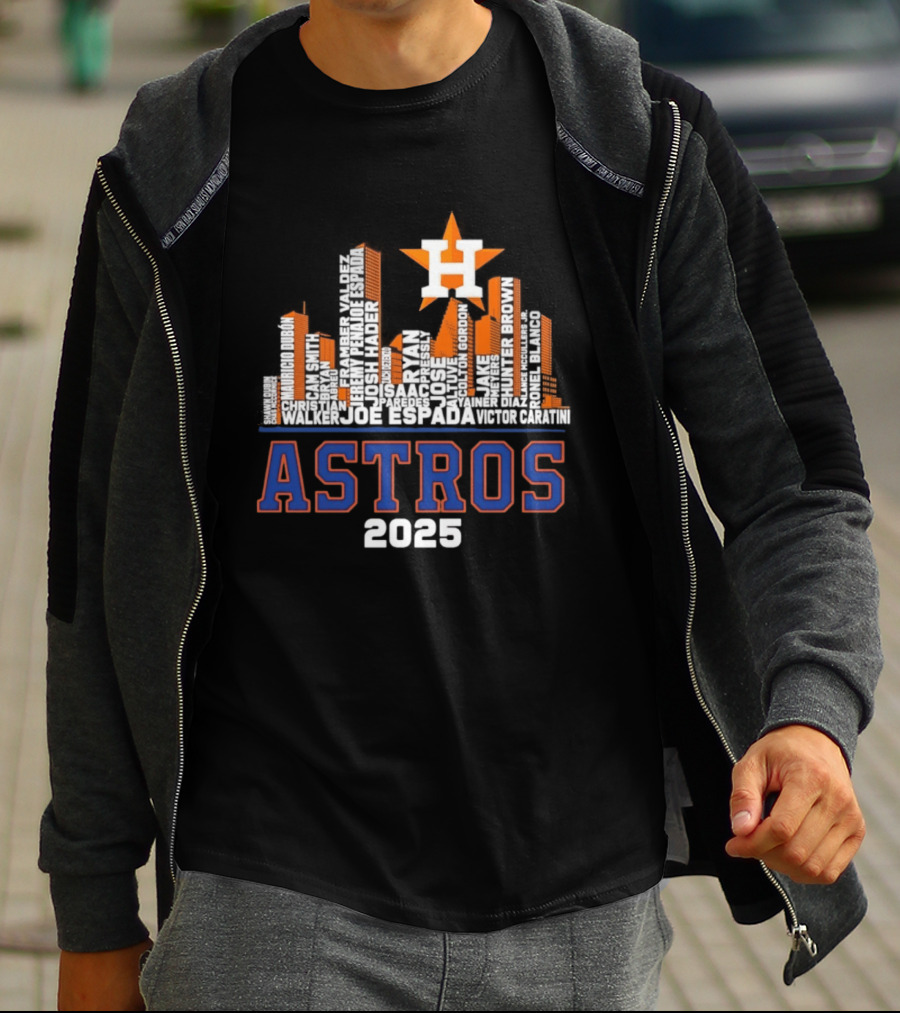 Houston Astros Players City Skyline 2025 T-Shirt