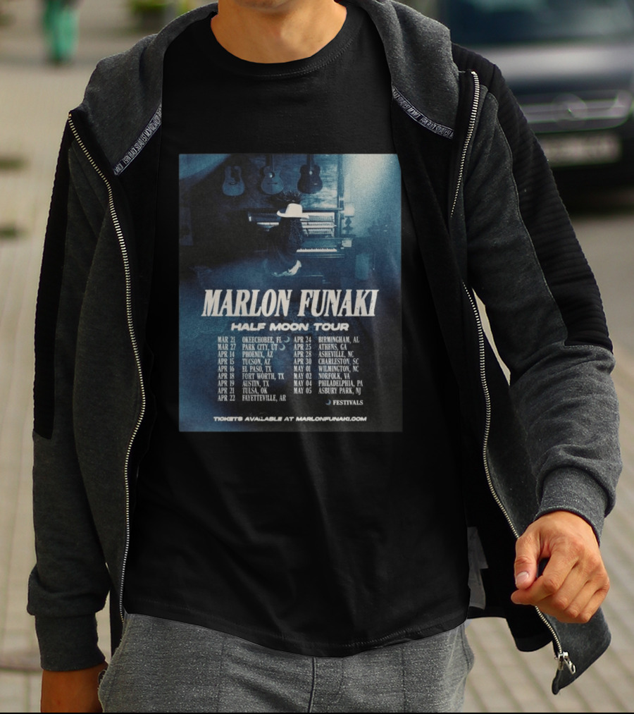 Marlon Funaki Half Moon Tour 2026 Dates Cities And Ticket Info T-Shirt