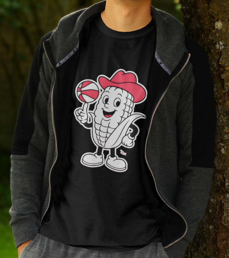 Nebraska Cornhuskers Cowboy Corn Basketball Playful T-Shirt