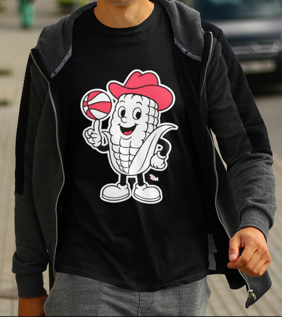 Nebraska Cornhuskers Cowboy Corn Basketball Playful T-Shirt