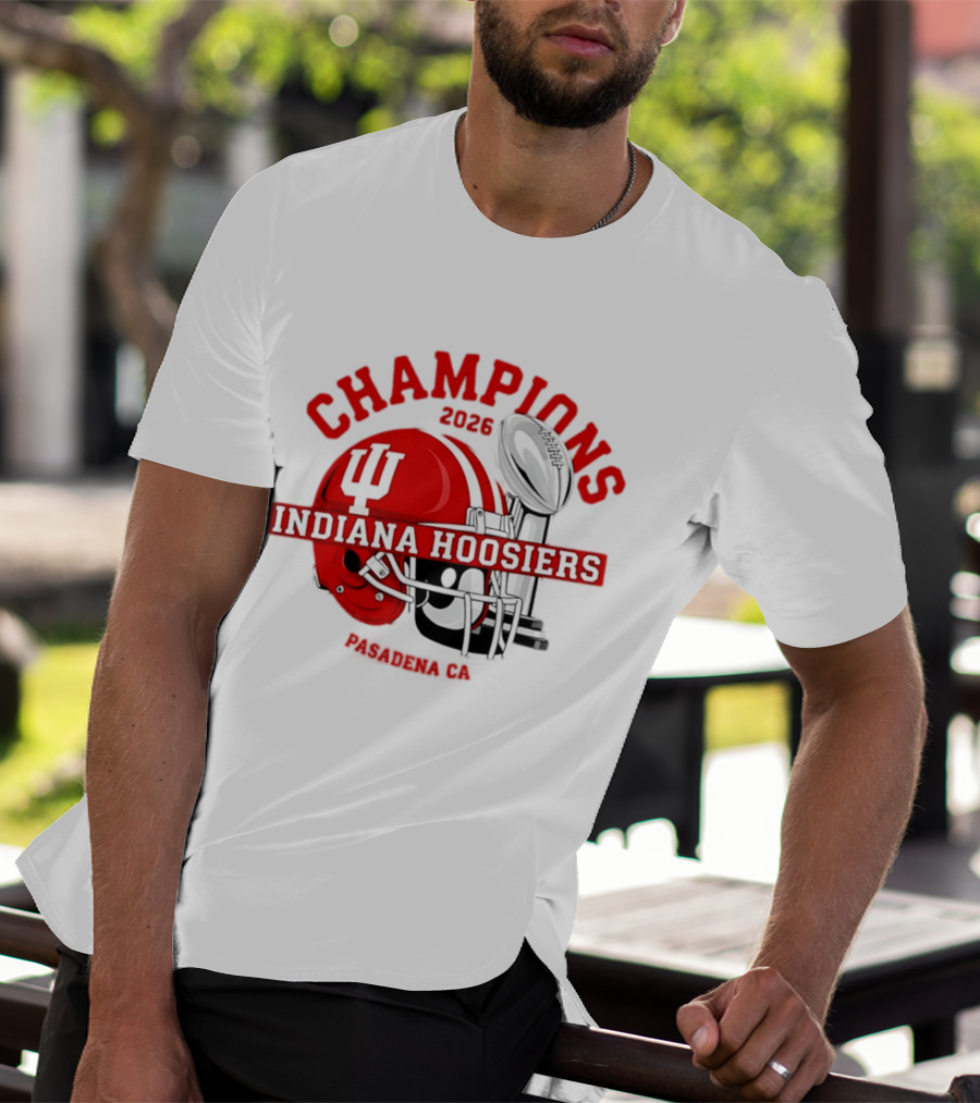 Indiana Hoosiers 2026 Champions Helmet Trophy Football Victory T-Shirt