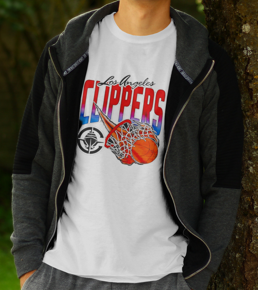 Los Angeles Clippers Basketball Flaming Hoop T-Shirt