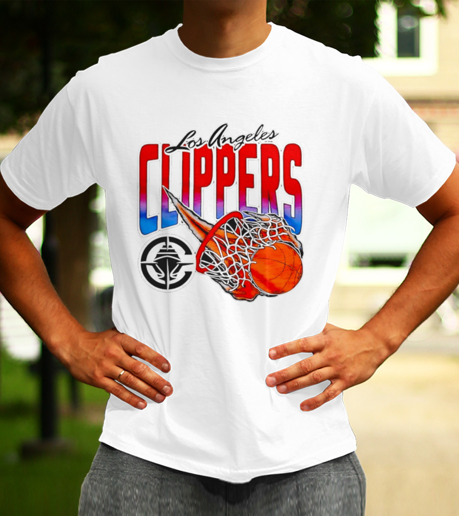 Los Angeles Clippers Basketball Flaming Hoop T-Shirt