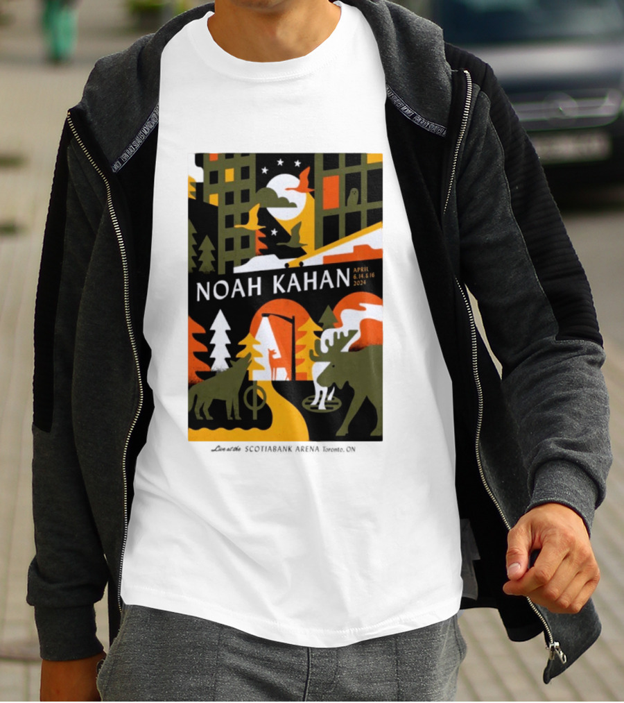 Noah Kahan April 6 14 16 2024 Toronto Wildlife Cityscape T-Shirt