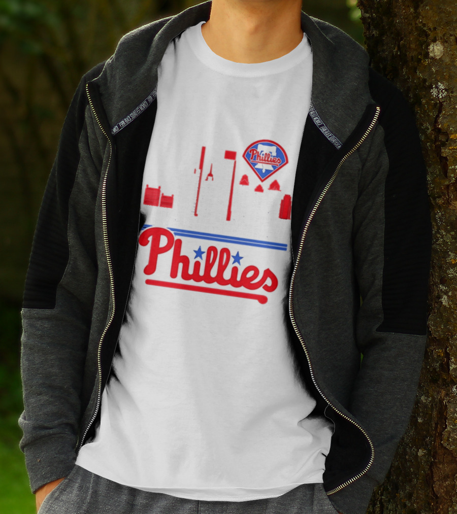 Philadelphia Phillies 2025 City Skyline And Players Names T-Shirt