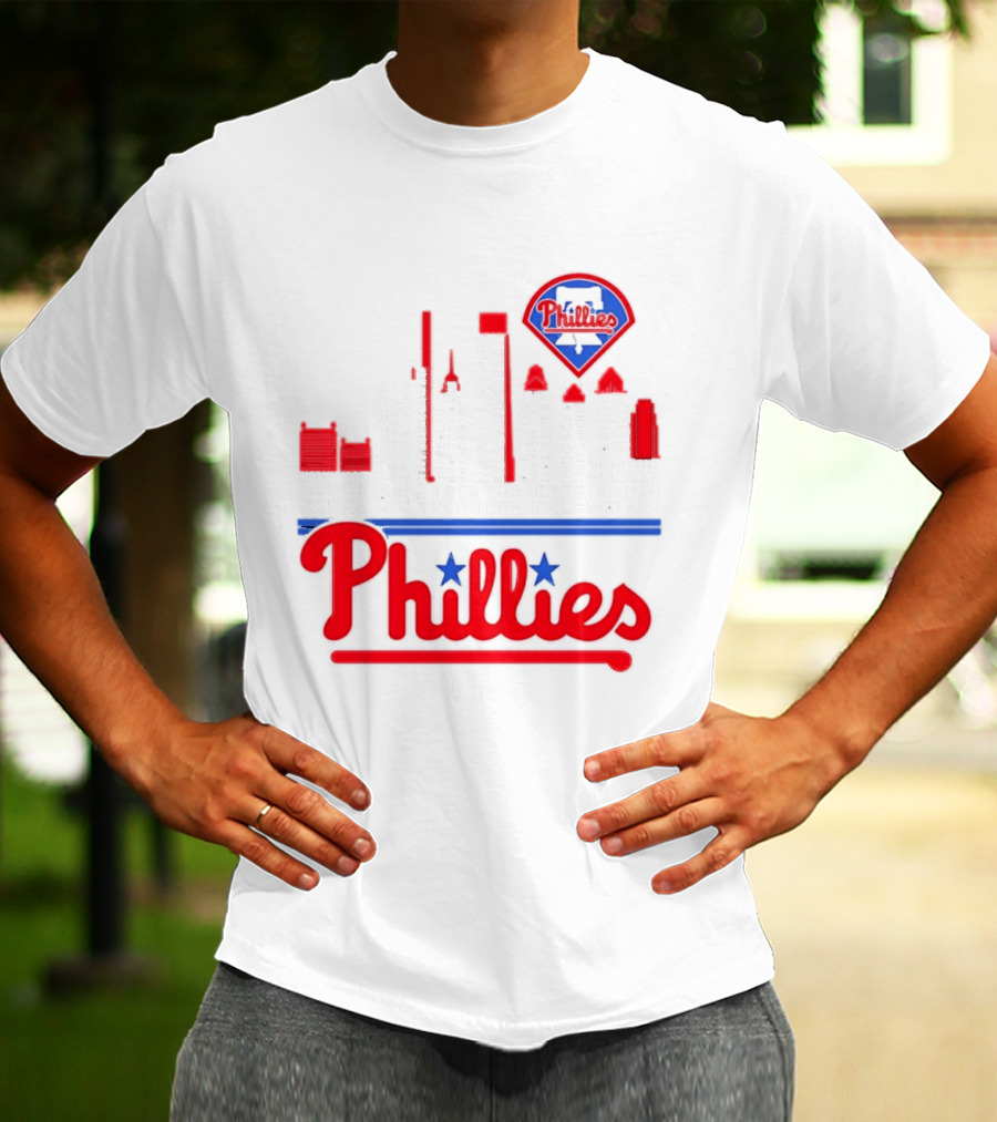 Philadelphia Phillies 2025 City Skyline And Players Names T-Shirt