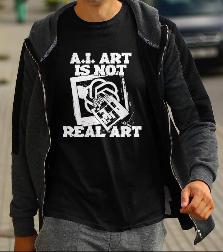 A.I. Art Is Not Real Art Keyboard T-Shirt