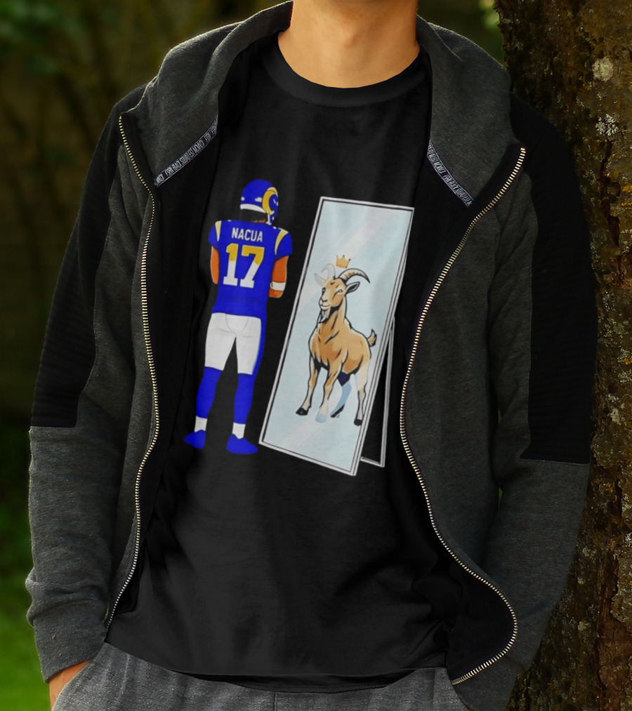 Puka Nacua 17 Los Angeles Rams Mirror Goat Crown T-Shirt