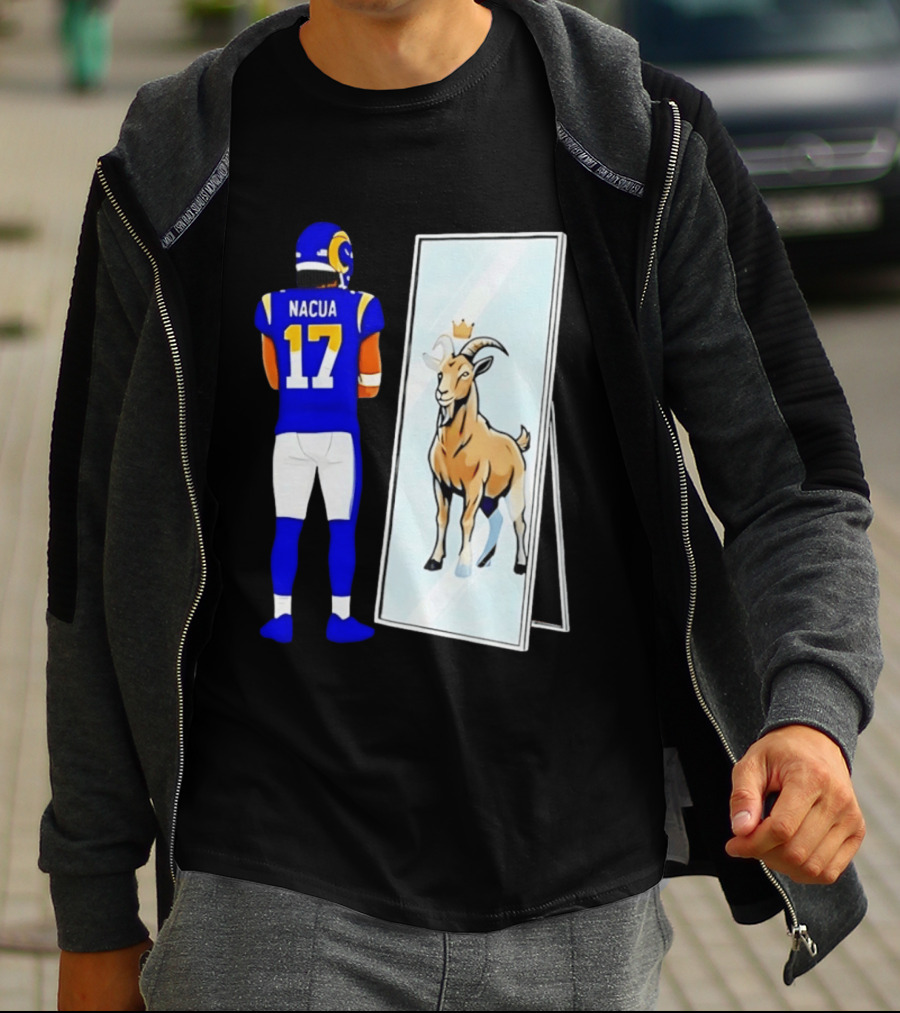 Puka Nacua 17 Los Angeles Rams Mirror Goat Crown T-Shirt
