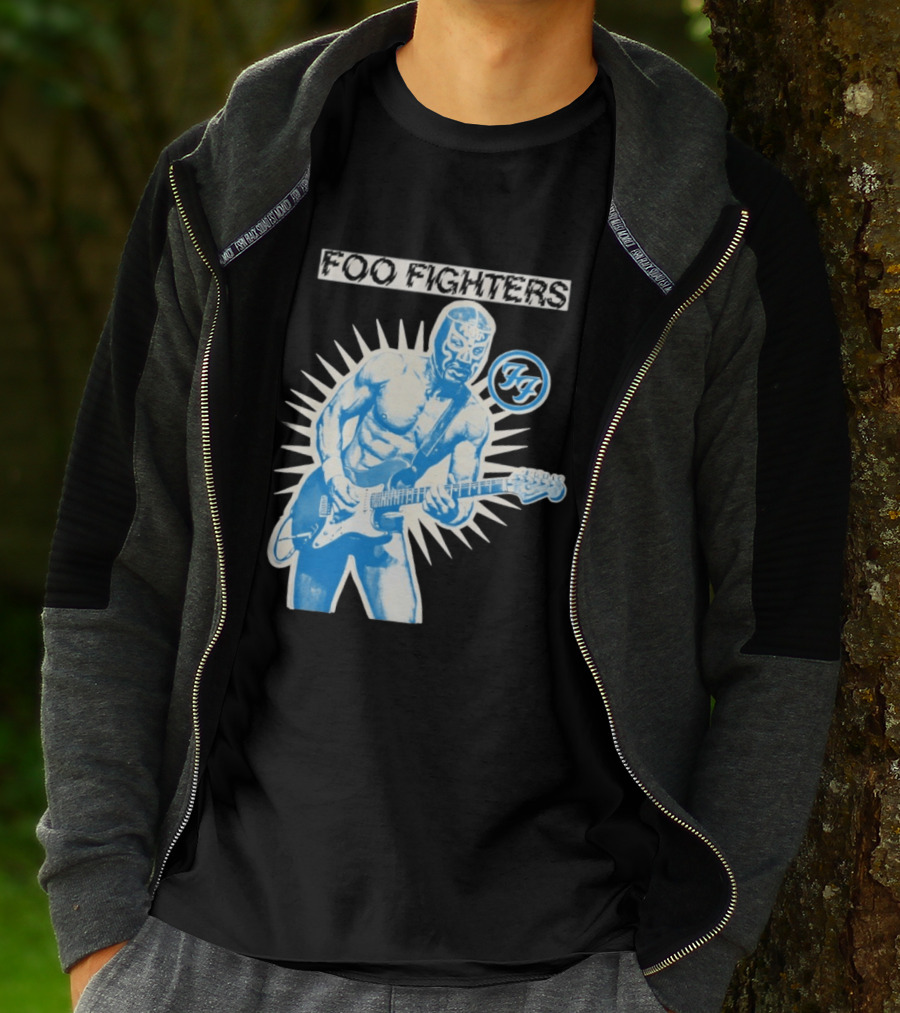 Foo Fighters 2026 Tasmania Lucha Libre Masked Guitarist Iconic FF T-Shirt