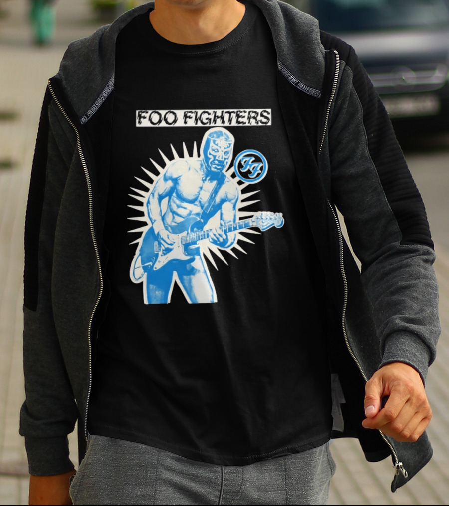 Foo Fighters 2026 Tasmania Lucha Libre Masked Guitarist Iconic FF T-Shirt