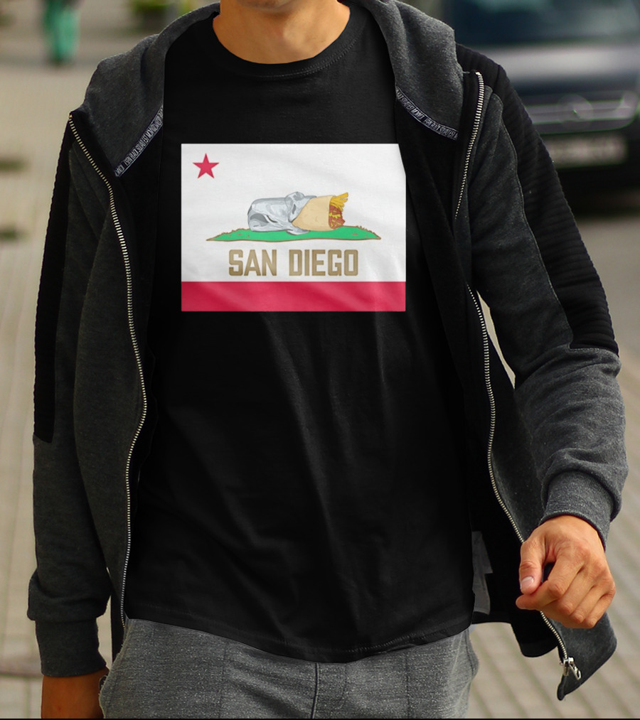 San Diego Padres Burrito California Flag T-Shirt