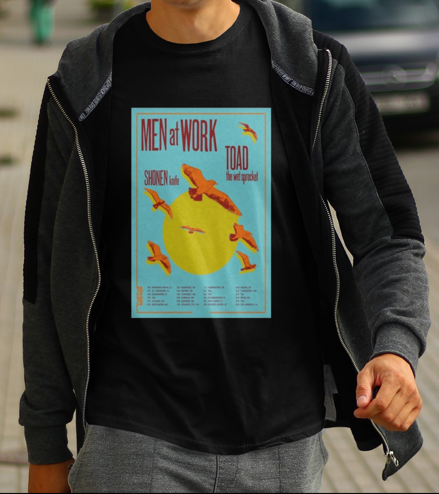 Men At Work Shonen Knife Toad The Wet Sprocket Summer Tour 2026 Dates And Locations T-Shirt