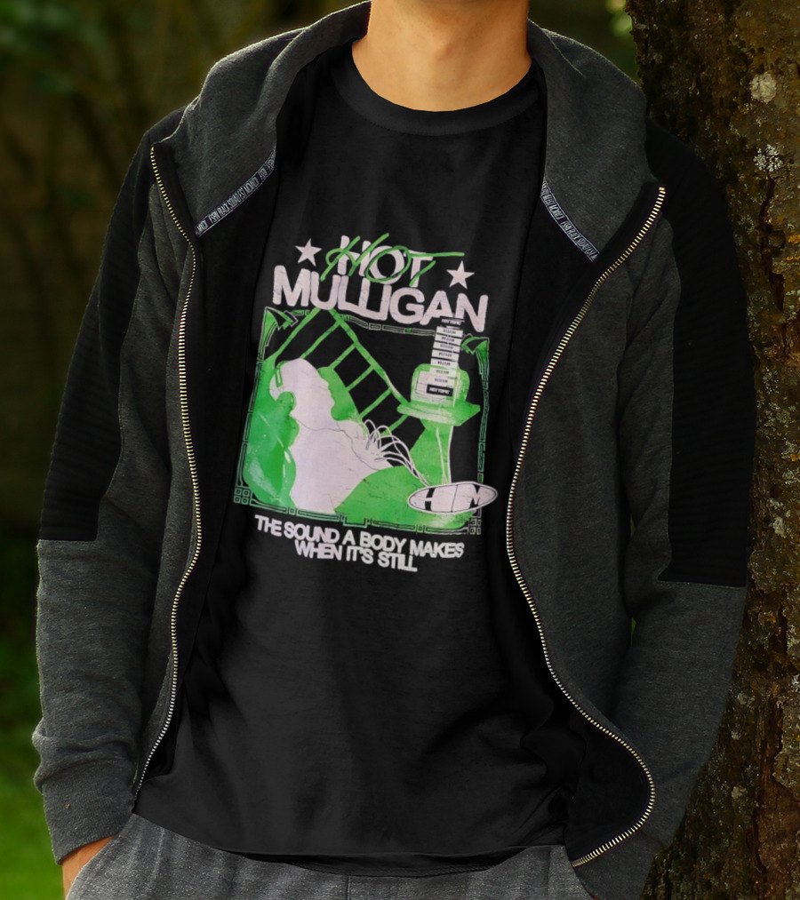 Hot Mulligan The Sound A Body Makes When It's Still Music Graphic With Green And White T-Shirt