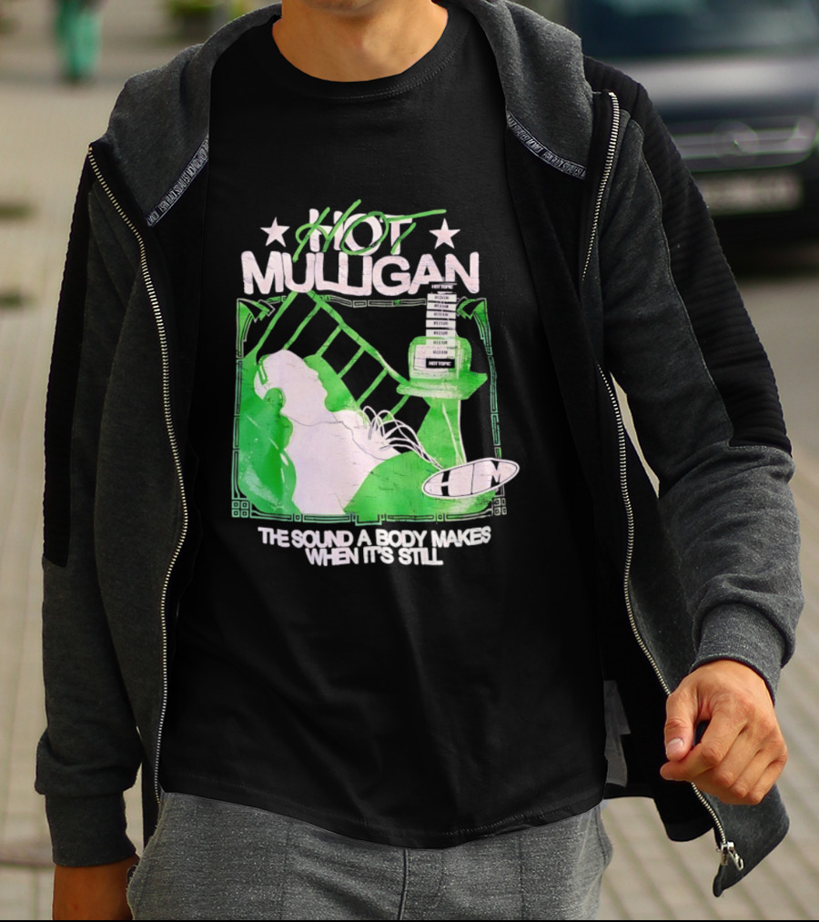 Hot Mulligan The Sound A Body Makes When It's Still Music Graphic With Green And White T-Shirt