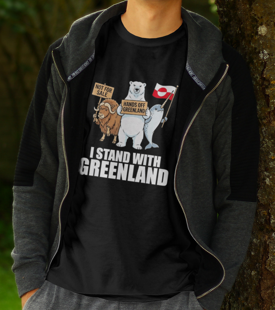 I Stand With Greenland Hands Off Greenland Not For Sale Flag Support Greenlanders T-Shirt